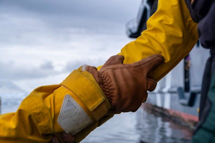 Hand grip getting out of a zodiac in Antarctica